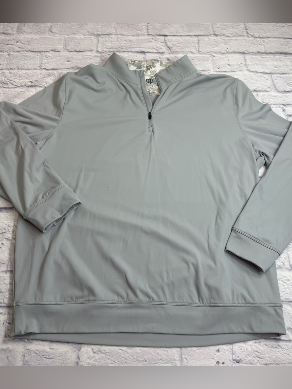 Graham Luxe Men's Light Gray Lightweight Quarter Zip Pullover - XL